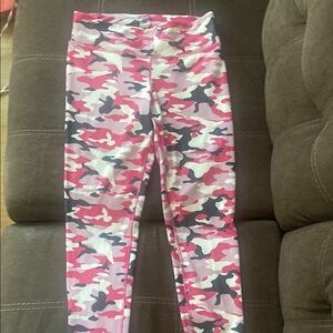 Reebok Pink and White Leggings with Modern Camo Design